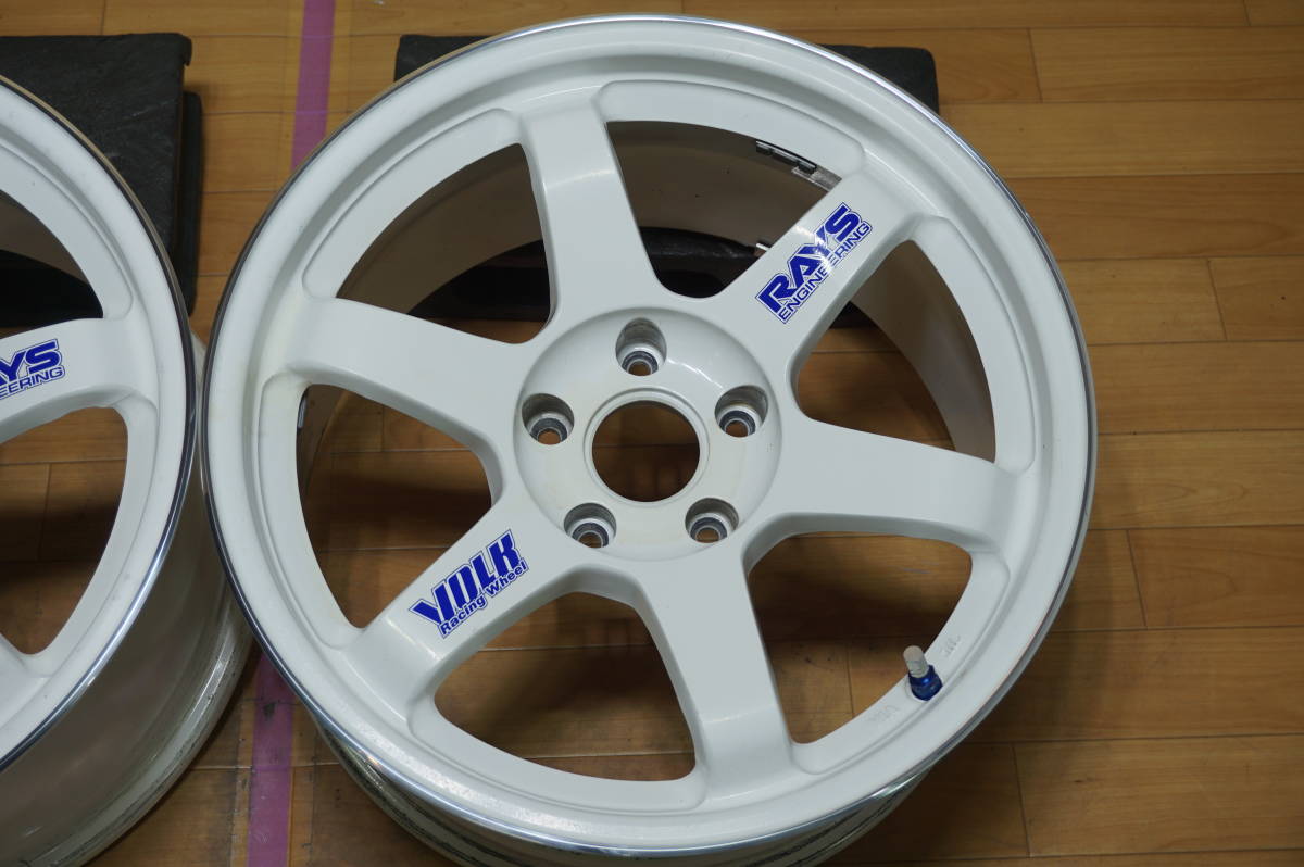 H644【2本/希少】RAYS VOLK TE37 ☆ PCD114.3 9J+15 当時物 GT-R