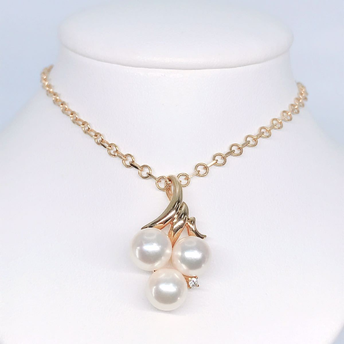 タサキ パール ダイヤモンド ペンダントトップ K18 6.8mm 0.01ct あこや真珠 TASAKI 田崎 2
