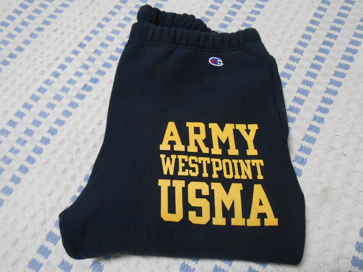  red single color tag!USA made! Champion Rebirth we b sweat pants ARMY WESTPOINT USMA L 3 step print navy x yellow army thing 