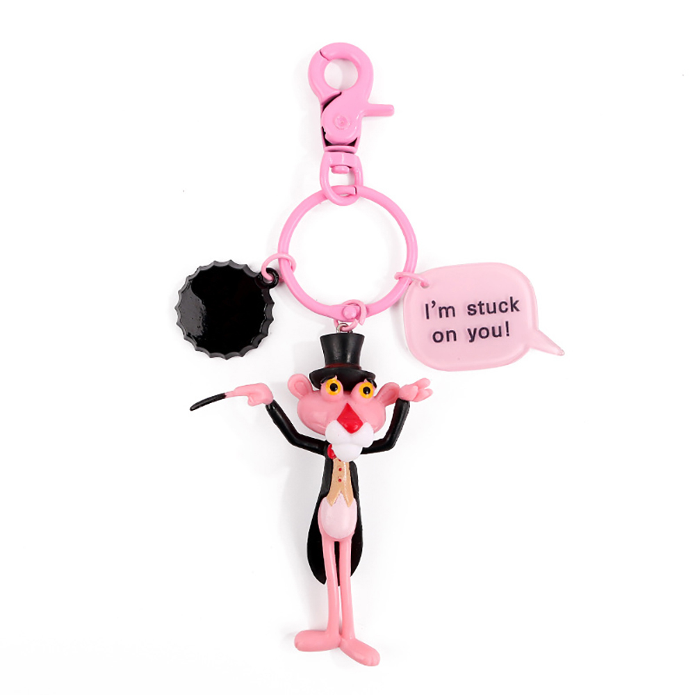  Pink Panther solid mascot key holder charm attaching key ring PinkPanther character type B