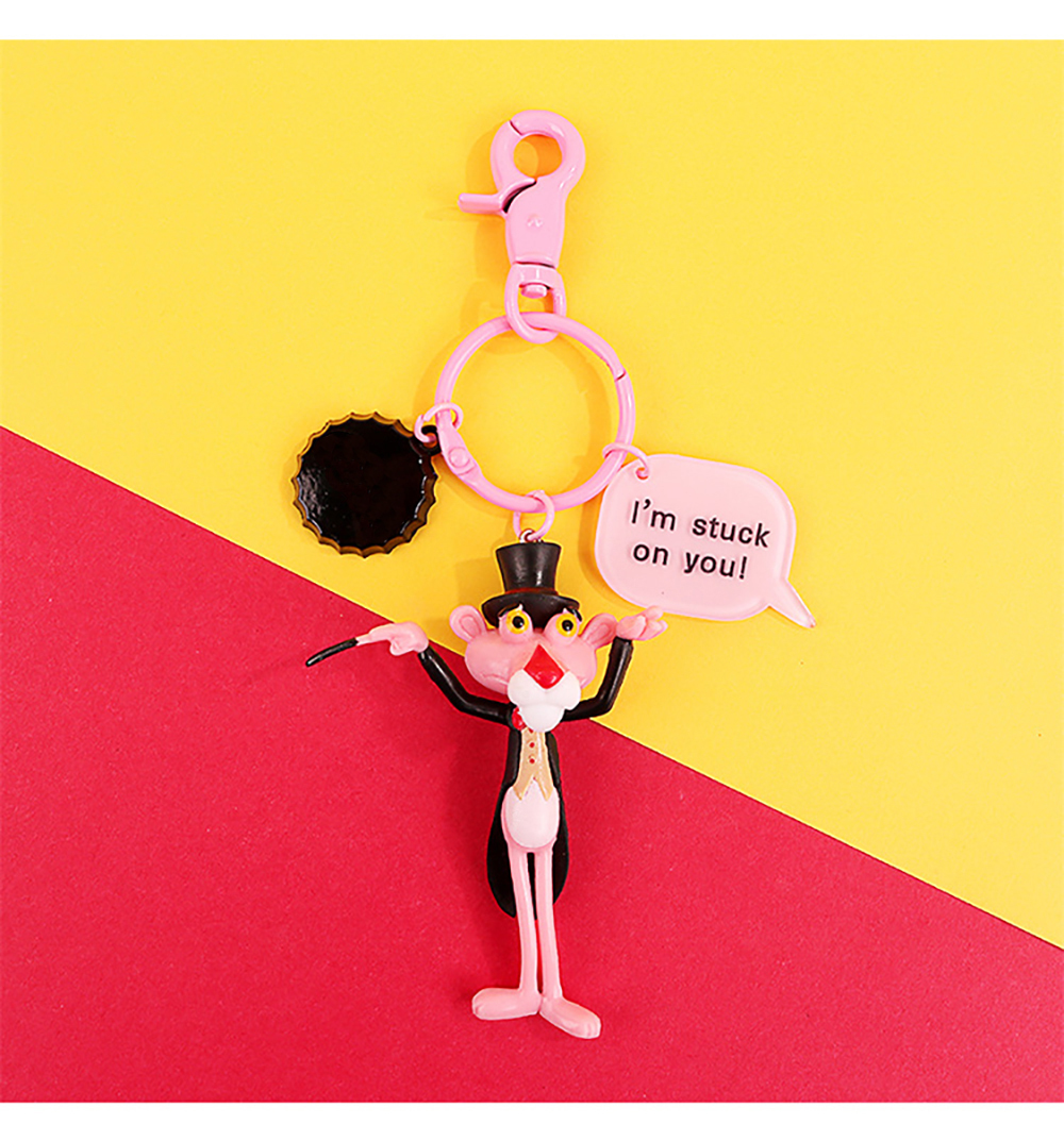  Pink Panther solid mascot key holder charm attaching key ring PinkPanther character type B