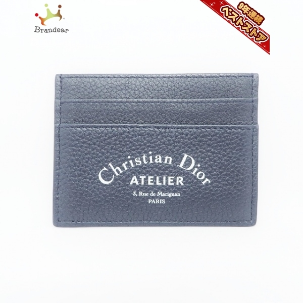 ディオールオム Dior HOMME カードケース - レザー ダークネイビー×白