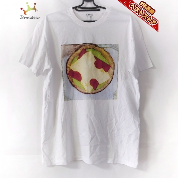 ロエベ LOEWE 半袖Tシャツ サイズXS - 白×ライトイエロー×マルチ 
