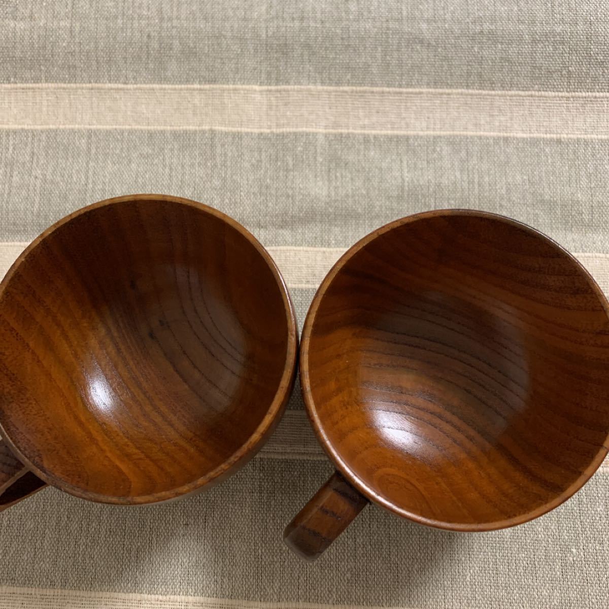 【新品未使用/送料無料】天然木木製マグカップカップ／カップ2個セット　