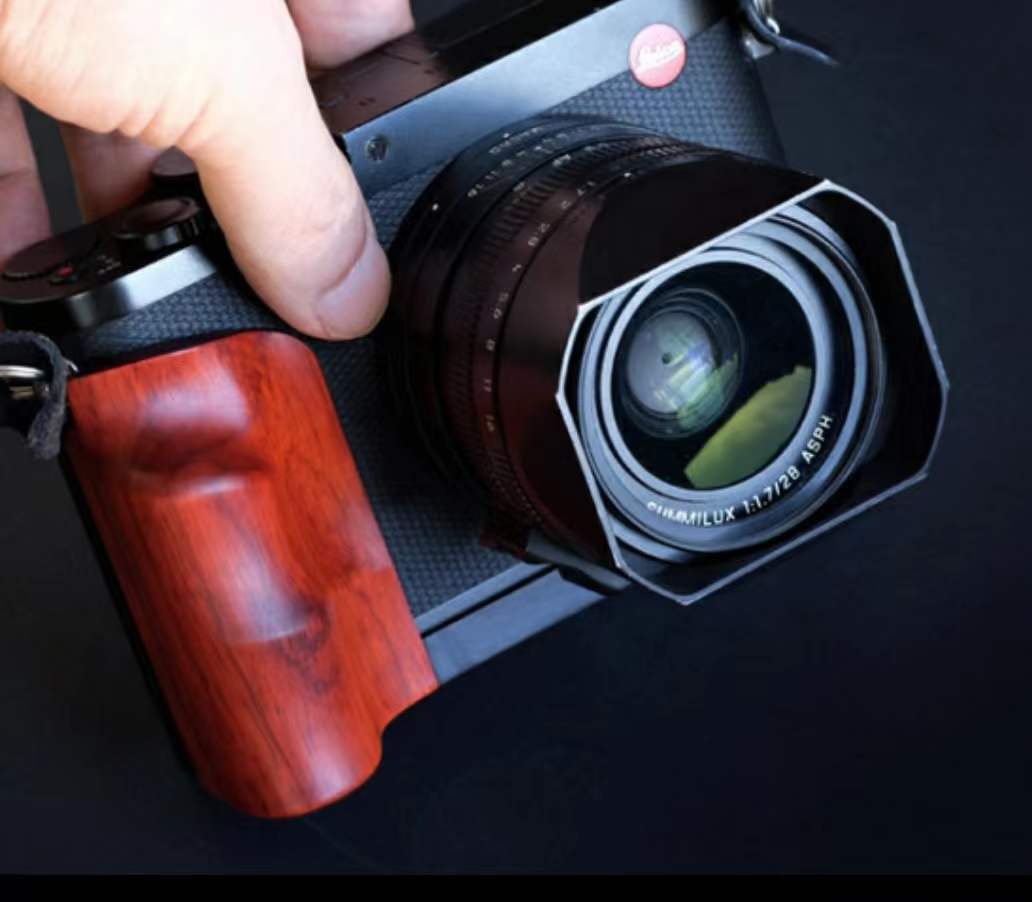 新品 LEICA ライカ Q2用 ハンドグリップ（黒檀+紫檀 製) - カメラ