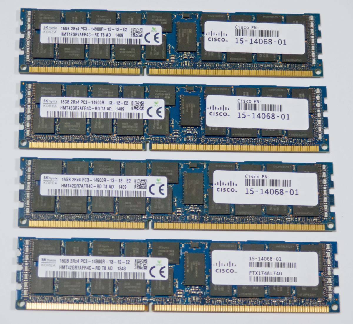 PC3-14900R DDR3 1866 ECC Registered メモリ 16GB x 4 = 64GB