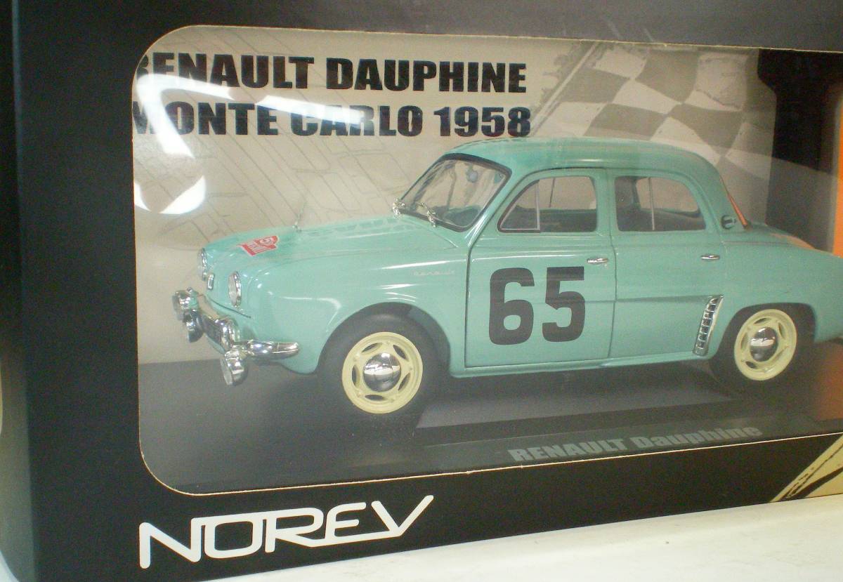 NOREV 1/18 RENAULT DAUPHINE MONTE CARLO 1958　ルノー ドーフィン モンテカルロラリー No.65 ノレブ　ゆうパック送料着払い_箱はスレや傷みなどがあります。