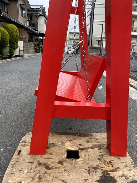 Ψ cheap ... excellent article [ large objet d'art / garden furniture special order large swing wooden adult two number of seats garden indoor red swing ]M03374