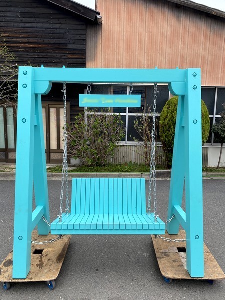 Ψ cheap ... excellent article [ large objet d'art / garden furniture special order large swing wooden adult two number of seats garden indoor blue swing ]M03375