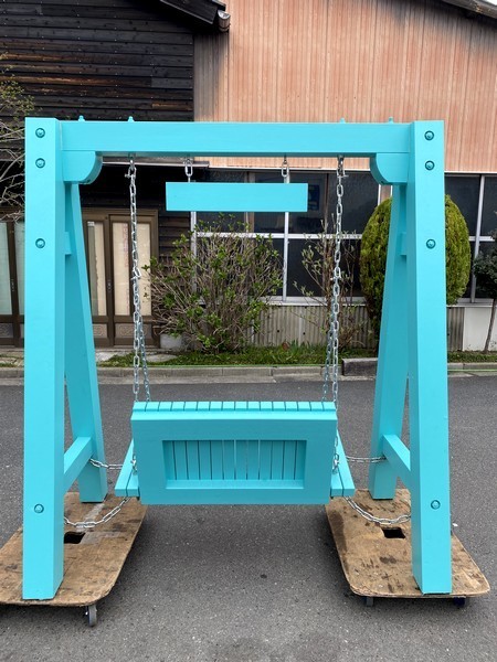 Ψ cheap ... excellent article [ large objet d'art / garden furniture special order large swing wooden adult two number of seats garden indoor blue swing ]M03375