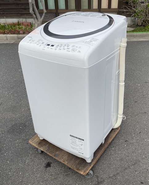 §綺麗【東芝/TOSHIBA 全自動洗濯乾燥機 AW-8V7 ザブーン 洗濯8kg/乾燥4.5kg タテ型 洗濯層自動お掃除 2019年購入】M03349_画像3