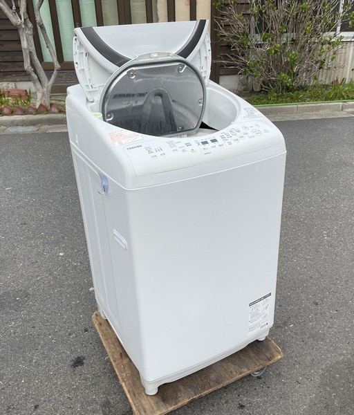 §綺麗【東芝/TOSHIBA 全自動洗濯乾燥機 AW-8V7 ザブーン 洗濯8kg/乾燥4.5kg タテ型 洗濯層自動お掃除 2019年購入】M03349_画像4