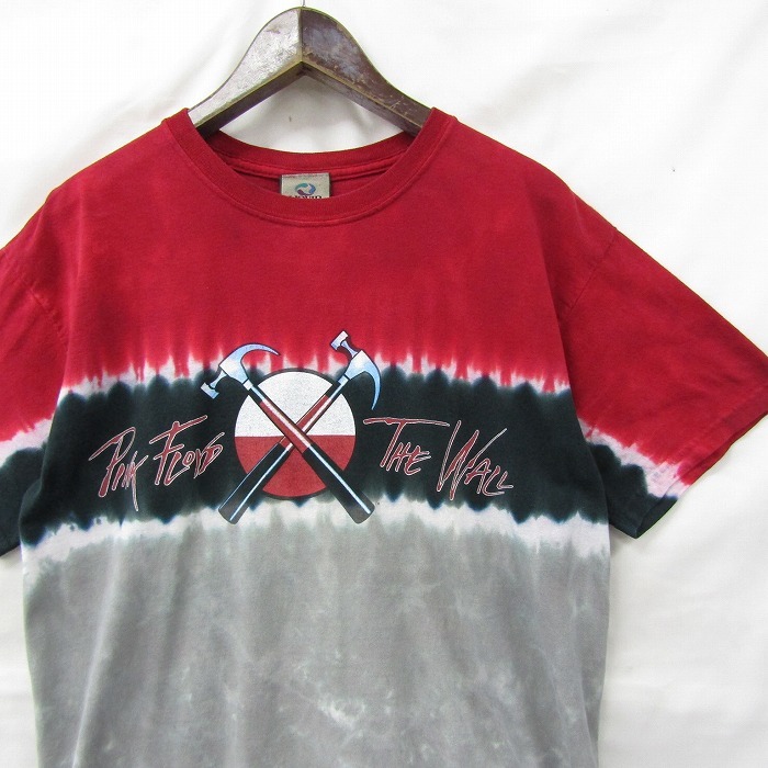 90s タイダイ柄 サイズ M LIQUID BLUE ロック バンド ツール プリント Tシャツ PINK FLOYD THE WALL ボーダー 古着 ビンテージ 2J2810_画像1