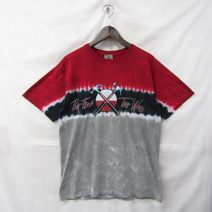 90s タイダイ柄 サイズ M LIQUID BLUE ロック バンド ツール プリント Tシャツ PINK FLOYD THE WALL ボーダー 古着 ビンテージ 2J2810_画像2