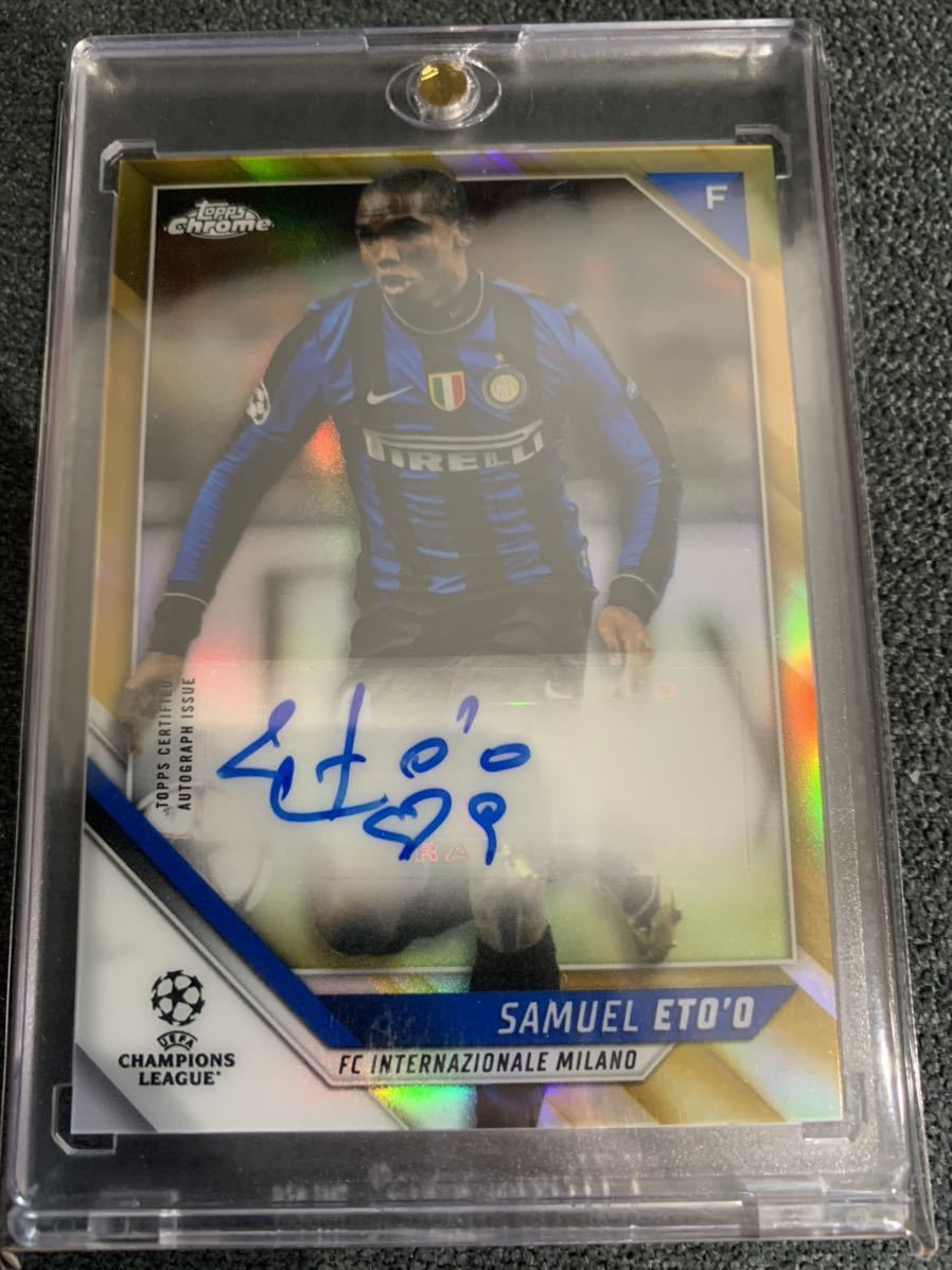 Topps Chrome soccer 直筆サインカード インテル エトー Auto gold 50