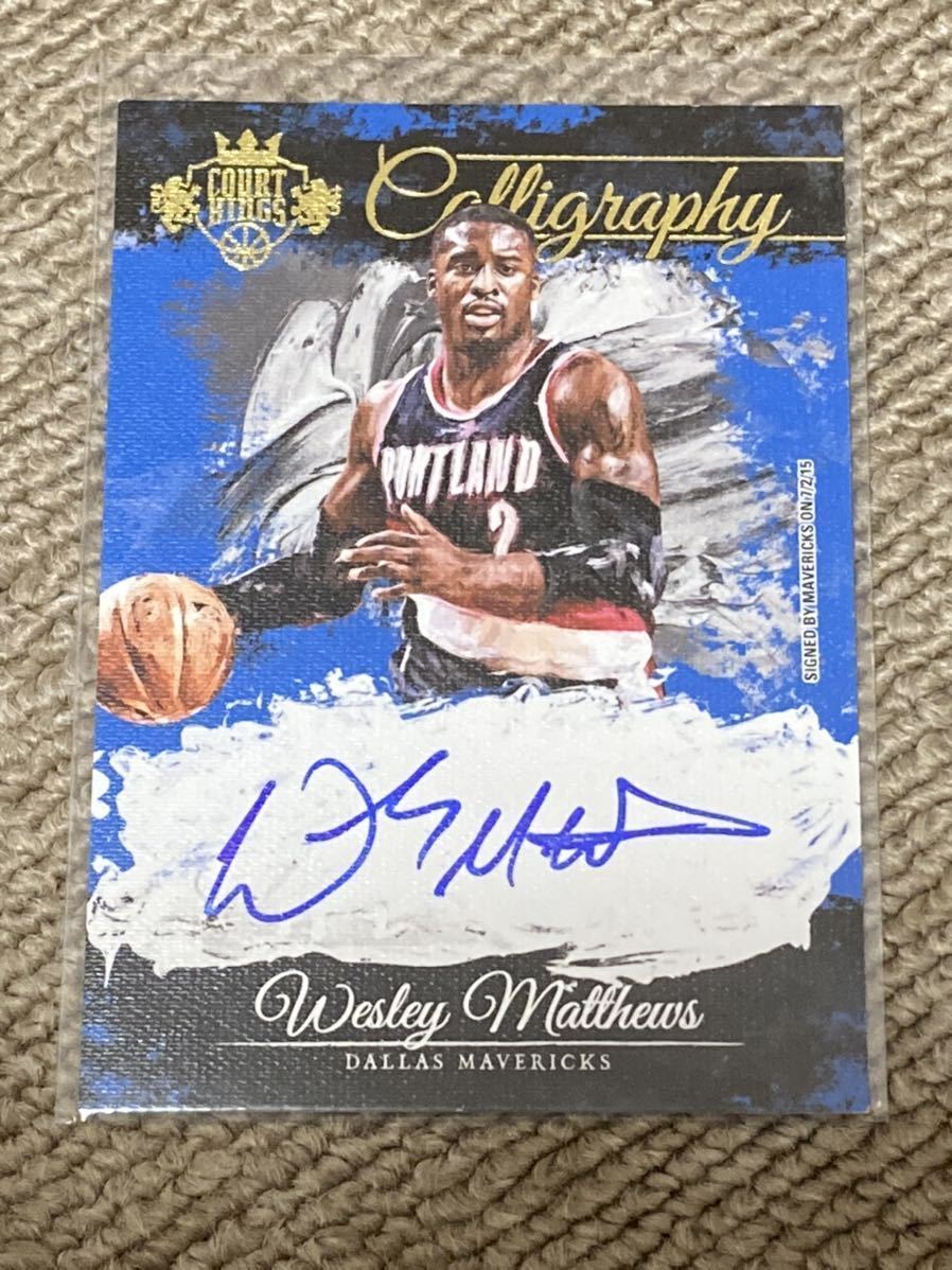 Panini NBA court kings 2015-16 Wesley matthews 直書きサインカード 60シリ_画像1