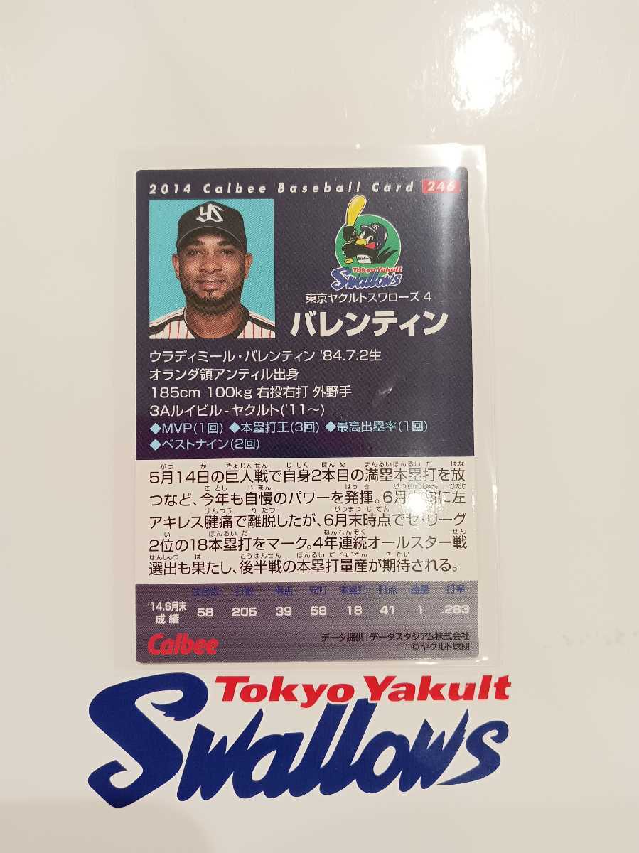 カルビープロ野球チップス 2014年 第3弾 レギュラーカード 東京ヤクルトスワローズ 246 ウラディミール・バレンティン_画像2