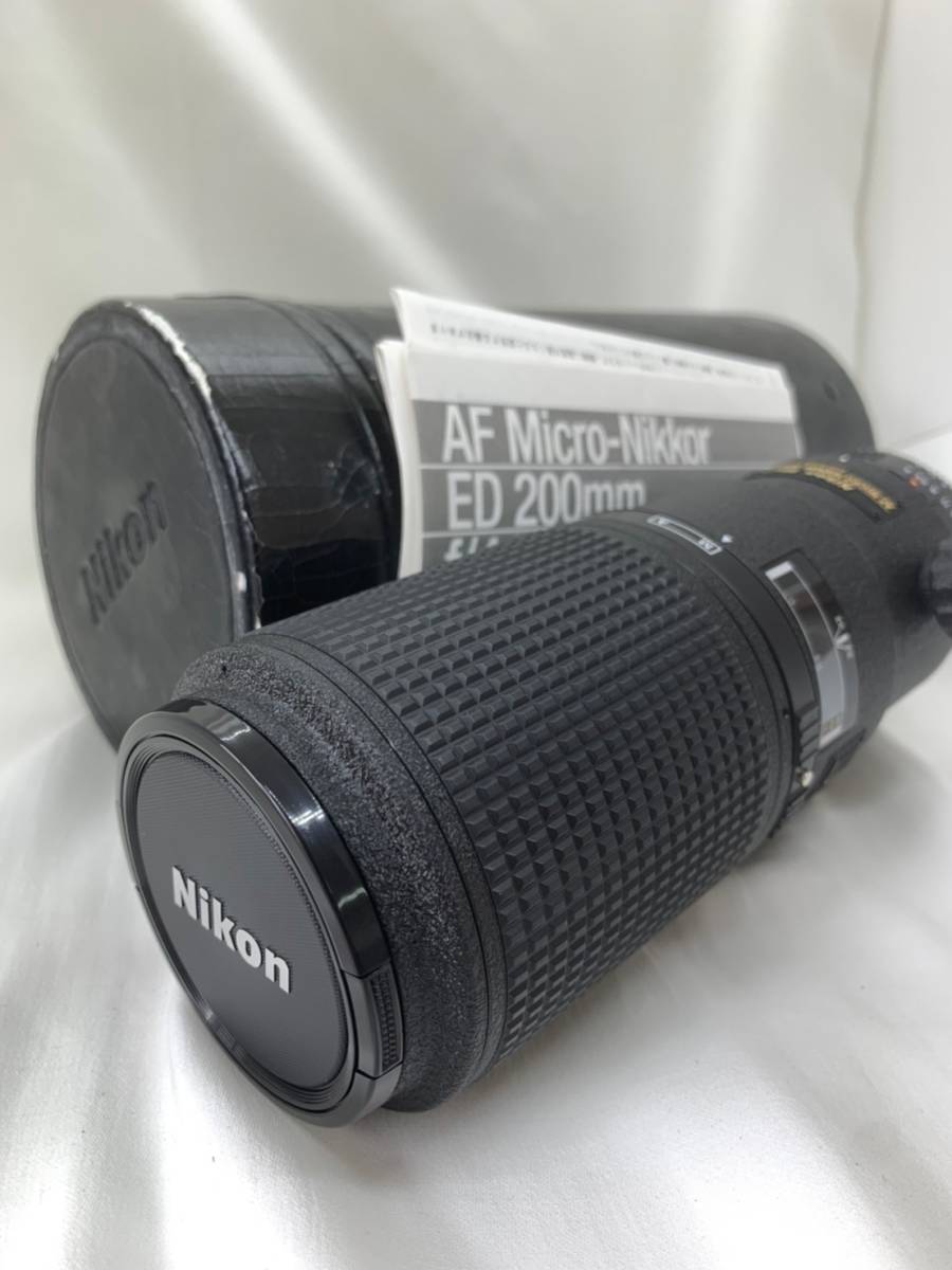 □1032080/ Nicon Ai AF MICRO NIKKOR 200mm F4D IF-ED ニコン 望遠マイクロレンズ 極美品 外箱傷みあり_画像2