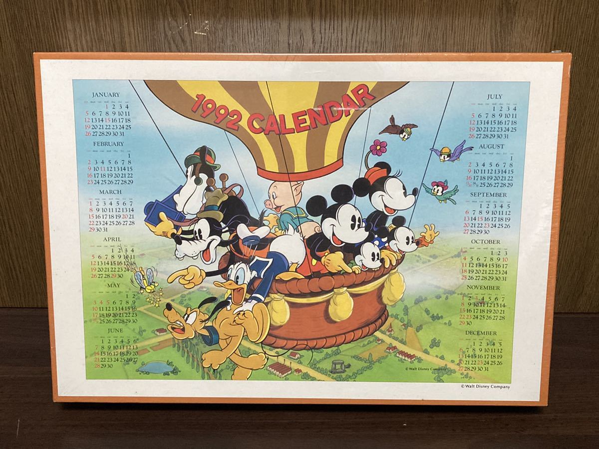 フィルム未開封 Walt Disney ディズニー 1992 カレンダー ミッキー ミニー ドナルド プルート ジグソー パズル JIGSAW PUZZLE 1000ピース