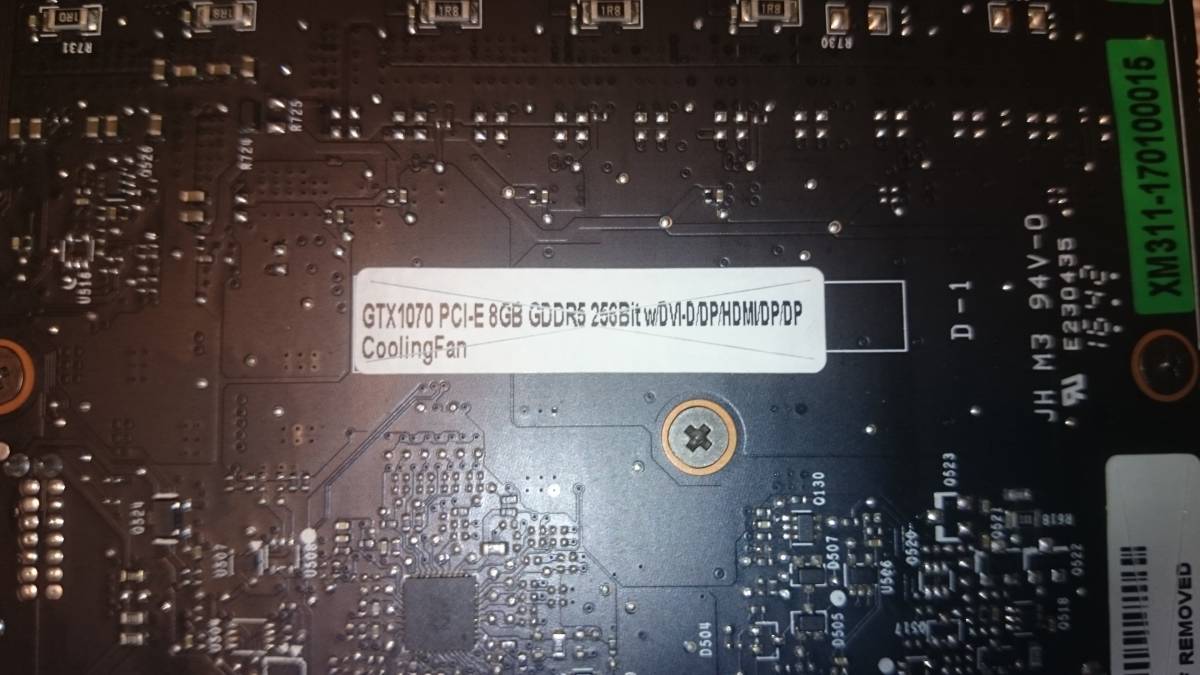 動作確認済 NVIDIA GeForce GTX1070 8GB GDDR5 本体のみ www.esole.eu