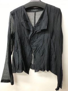 ☆[CRESCENT]HITOMI AZUHATA・日本製・未着用・綿／絹混・薄地ジャケット・黒