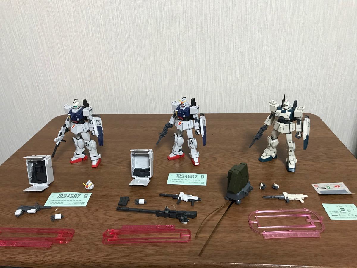 HG 1/144 EZ8 陸戦型ガンダム 陸戦型ガンダム(ジムヘッド) 第08小隊 素組み完成品 3体セット