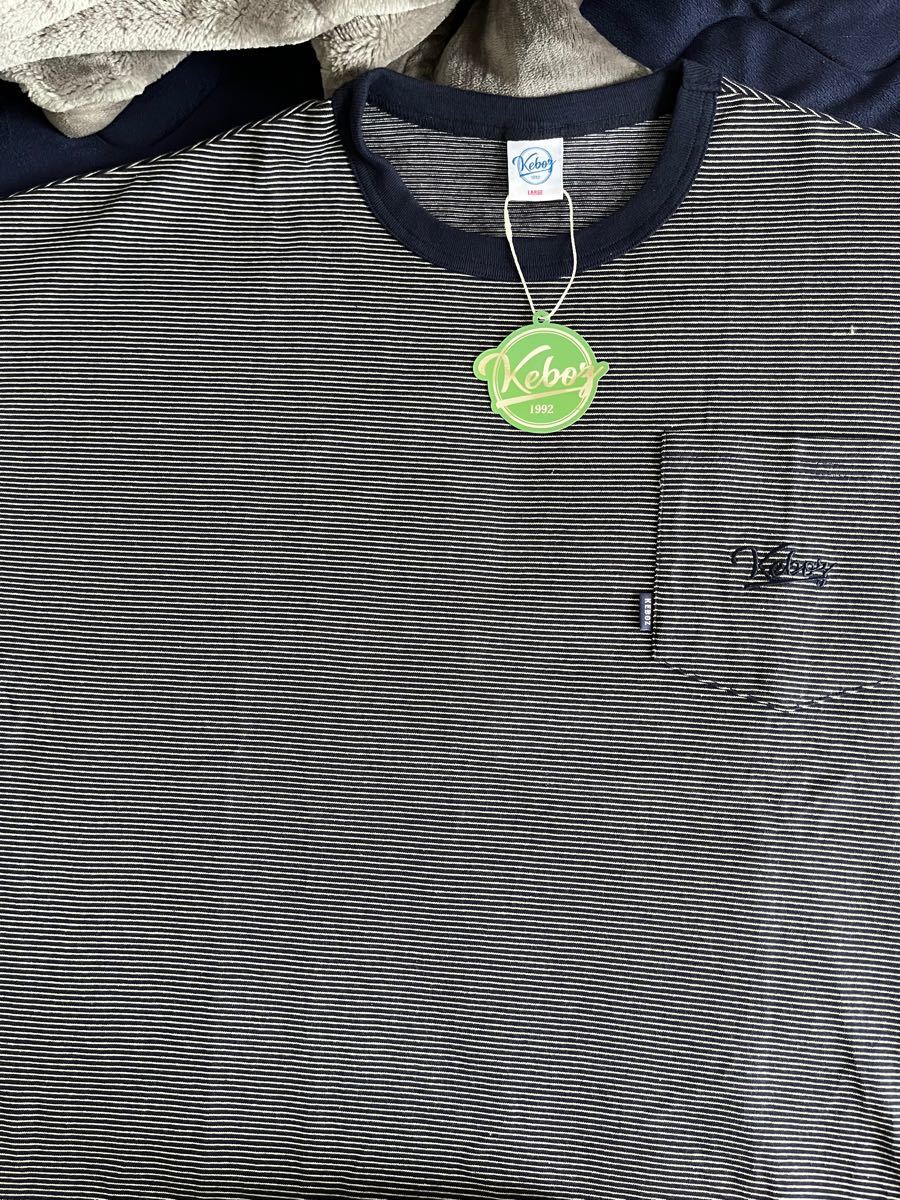 BORDER S/S POCKET TEE【NAVY】ケボズ keboz