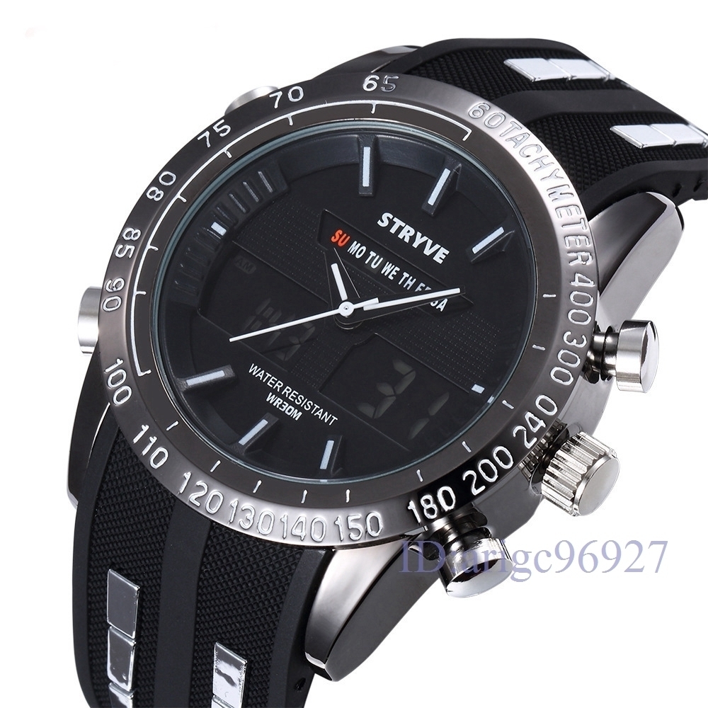 F333*-STRYVE luxury men's wristwatch waterproof LED digital quartz military Japan not yet arrival abroad brand 