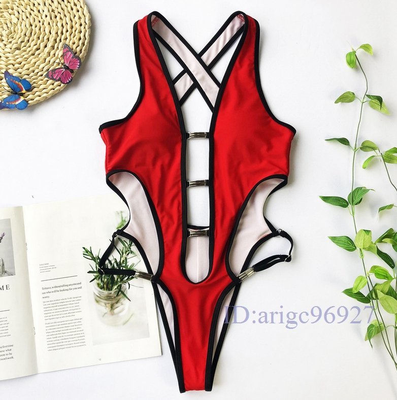 Q484* new goods M size super sexy special design cosplay RQ Leotard high leg swimsuit .. race queen costume play clothes red 