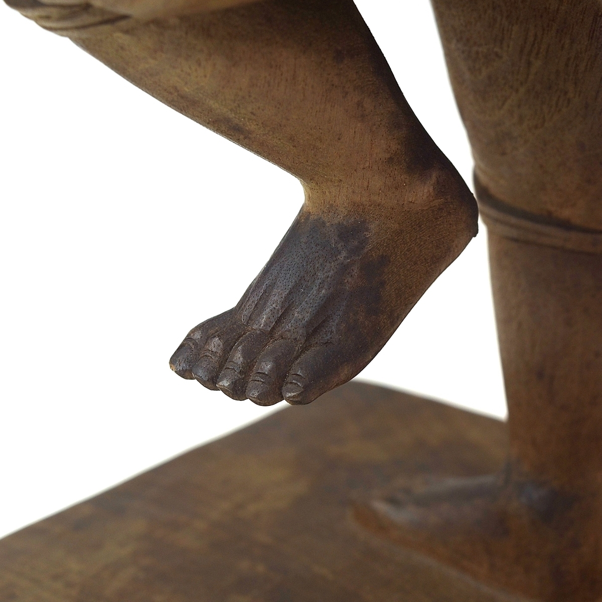 【即納豊富な】時代　川原啓秀作　木彫り　武人像　高さ２７， ５ｃｍ　本物保証　Ｉ１７１１ その他