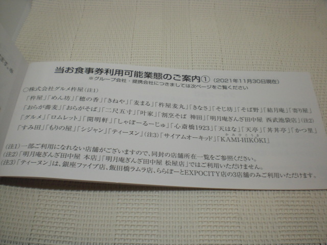 グルメ杵屋株主優待お食事券500円券4枚セット　_画像3