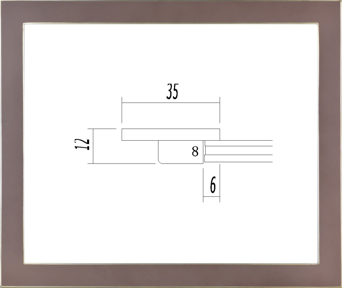 デッサン用額縁 木製フレーム UVカットアクリル仕様 7523 四ッ切サイズ ボルドー_画像1