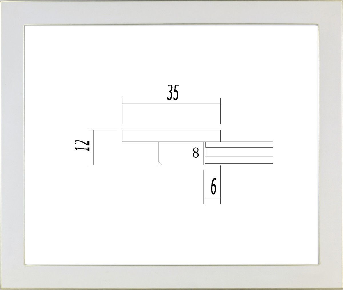 デッサン用額縁 木製フレーム UVカットアクリル仕様 7523 半切サイズ ホワイト_画像1