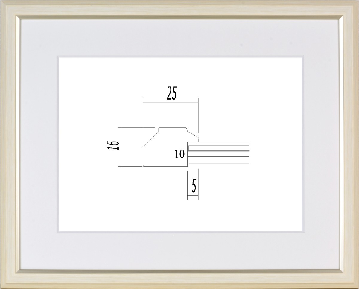 水彩用額縁 UVカットアクリル付 8157 F8号 アイボリー_画像1