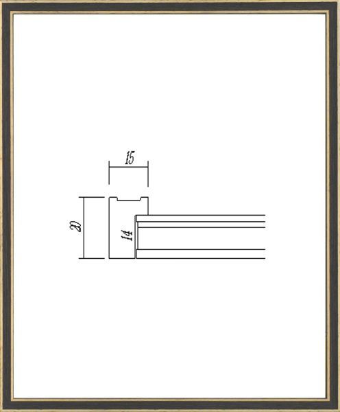 デッサン用額縁 木製フレーム 7910 八ッ切 ブラック_画像1