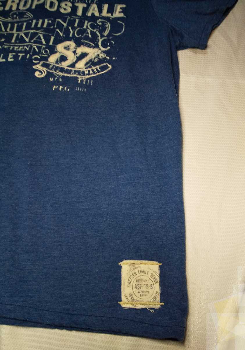 新品 AEROPOSTALE エアロポステール メンズXXLサイズ フロント刺繍 半袖Tシャツ オーバーサイズ ダメージ加工 USA製 カットソー 特大サイズ_画像8