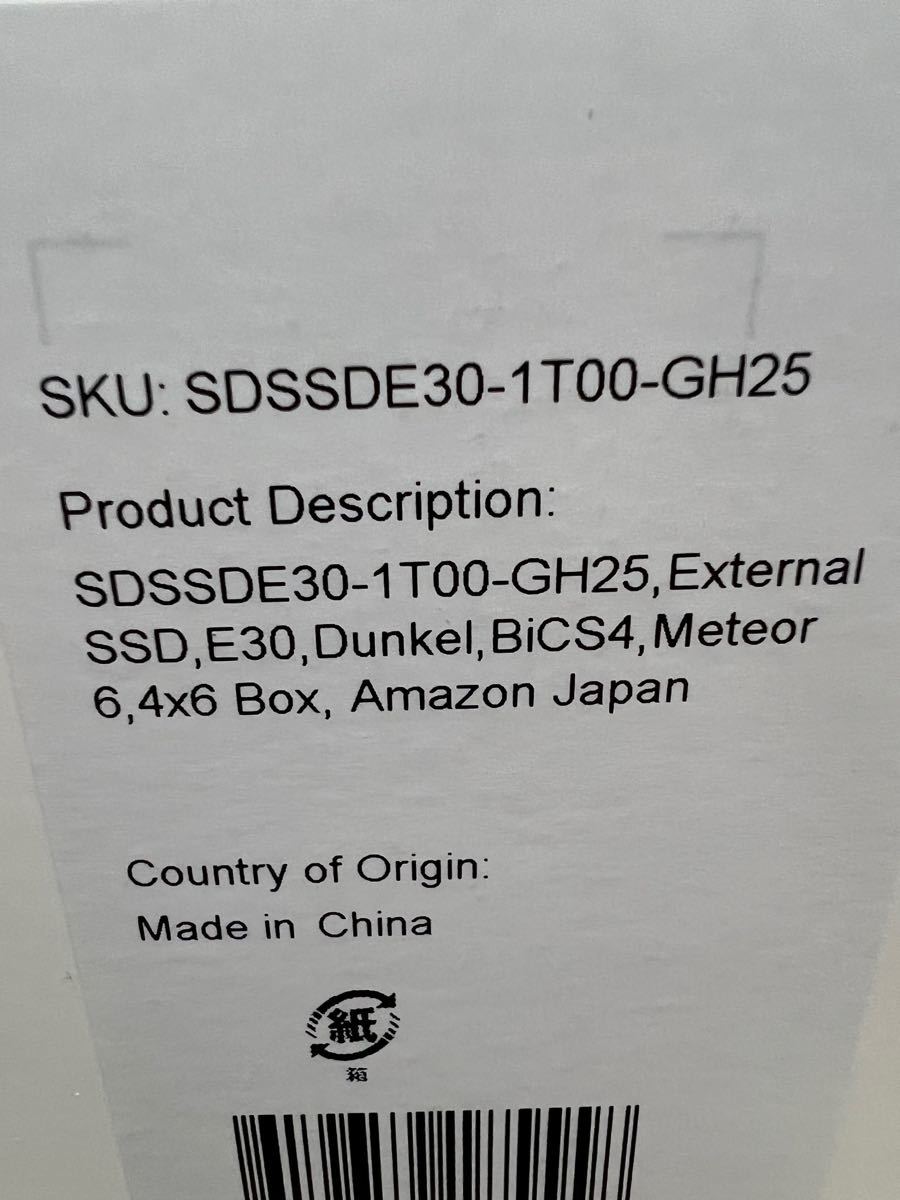 SanDisk SSD 外付け 1TB USB3.2Gen2 読出最大520MB/秒 SDSSDE30-1T00-GH25