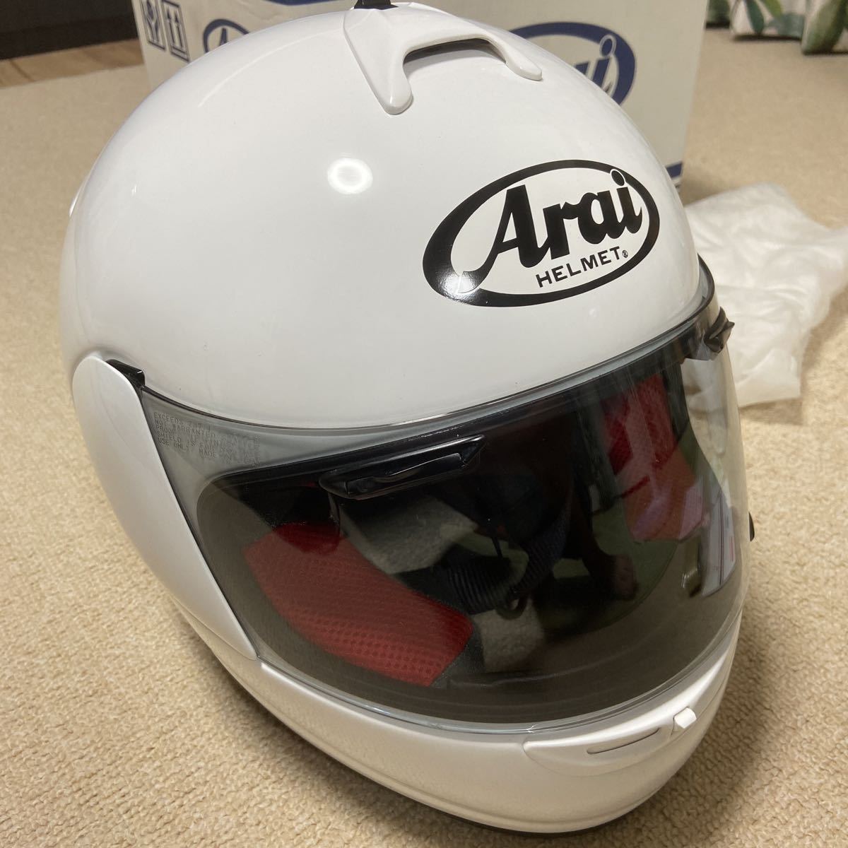 Arai アライ フルフェイスヘルメット 61cm 62cm HR MONO4 アライヘルメット ホワイト　白_画像2