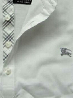  новый товар бирка Burberry Black Label передний . tartan noba проверка обработка рубашка-поло белый проверка рубашка с коротким рукавом мужской 3 L три . association 