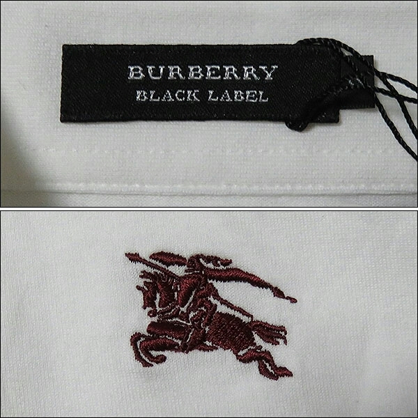  новый товар бирка Burberry Black Label передний . рукав BURBERRYnoba проверка обработка рубашка-поло tartan проверка белый рубашка с коротким рукавом три . association 