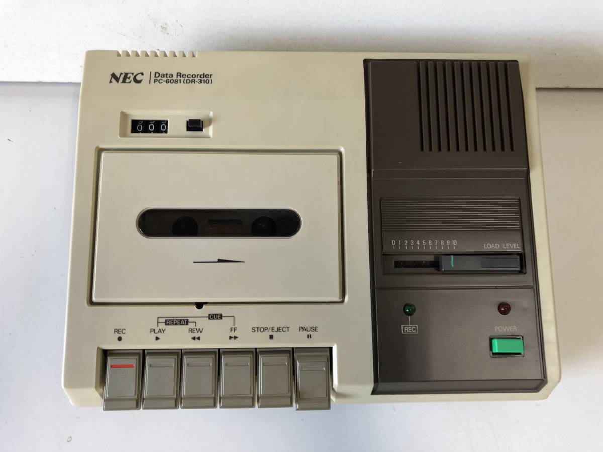 ⑬◆NEC◆Personal Computer PC-6000 Series テープ装置 Data Recorder データレコーダー PC-6081(DR-310) ホワイト/白 箱付 通電確認済み_画像2