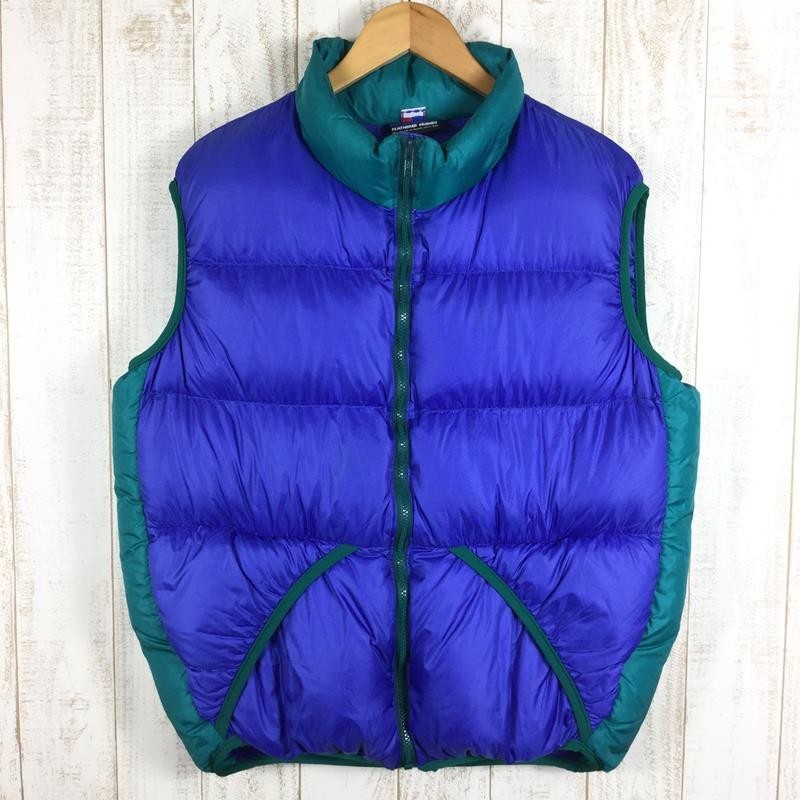 MENs L feather dof lens 90s worn male the best HELIOS VEST cobalt × emerald down FEATHERED FRIENDS