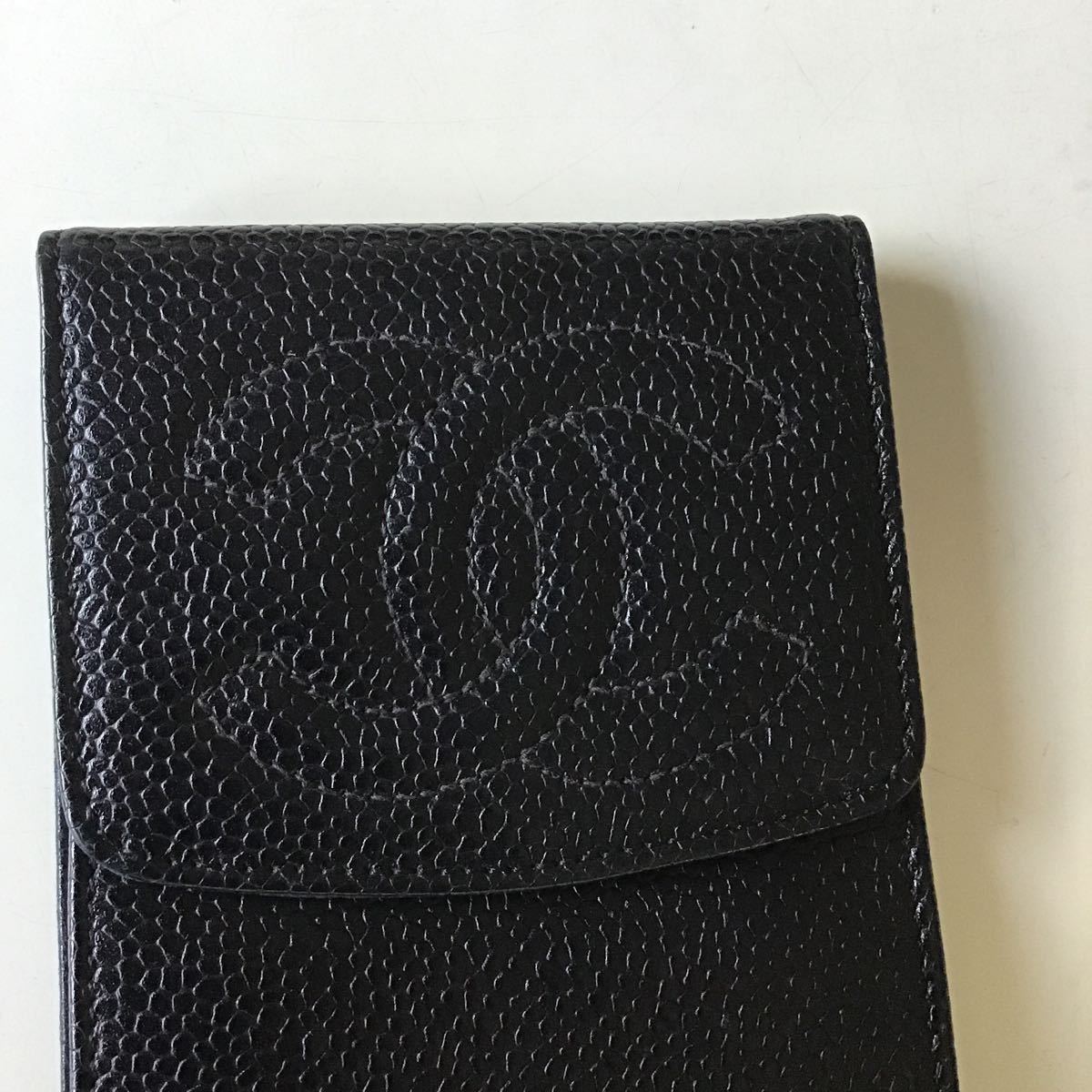 CHANEL シャネル メガネケース ペンケース ポーチ 小物 キャビアスキン