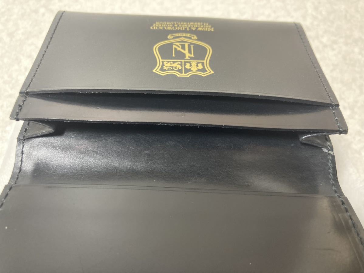 新品 ニューリングウッド(英) コードバン名刺入れ/カードケース 黒