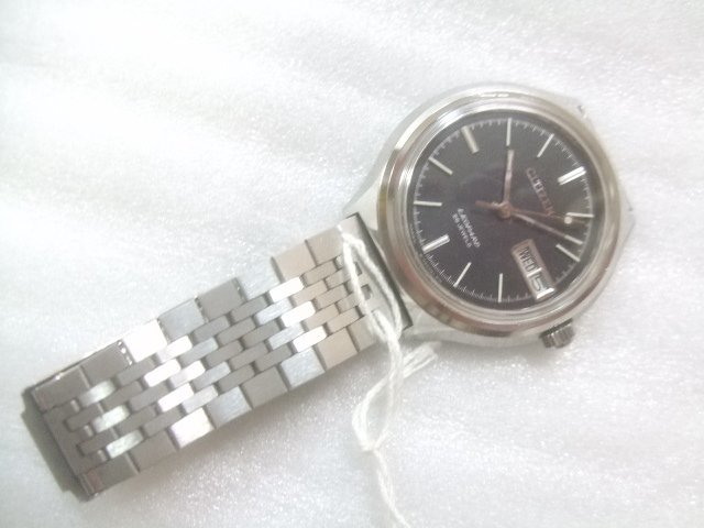 デッドストック未使用1969年シチズンレオパード黒ダイヤル自動巻腕時計動品　U045