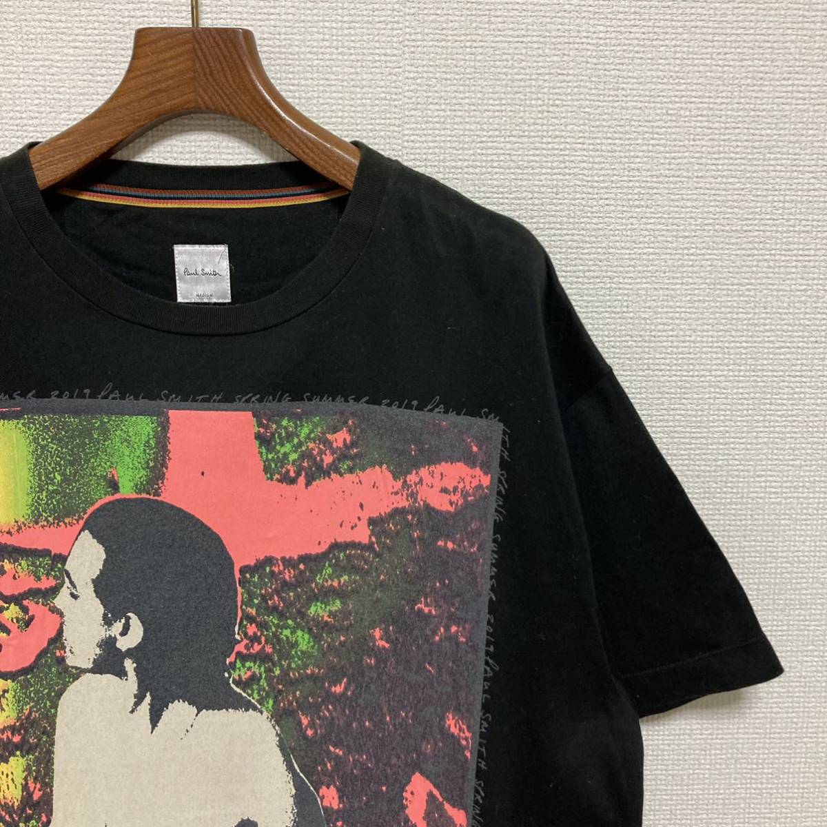 19ss◆Paul Smith◆Tropical Lady Print Tシャツ M 黒 ブラック ポール スミス パラダイス トロピカル 半袖 アートワーク 日本製 良品_画像3