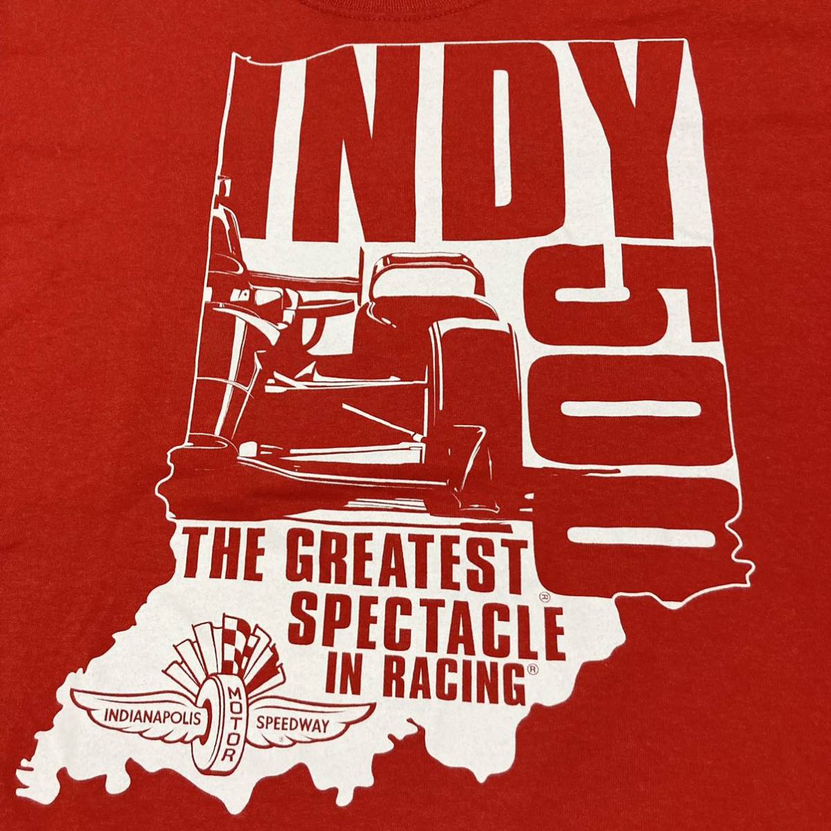 00s◆インディ500 INDY500◆インディアナポリススピードウェイTシャツM 赤 レッド Indianapolis 500 半袖 オフィシャル メキシコ製_画像6