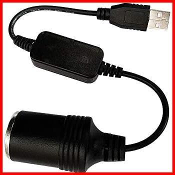 シガレットライターソケット USBポート 12V 車用 メス変換アダプタコード usb シガーソケット 変換 車載充電器 30cm (1個)_画像1