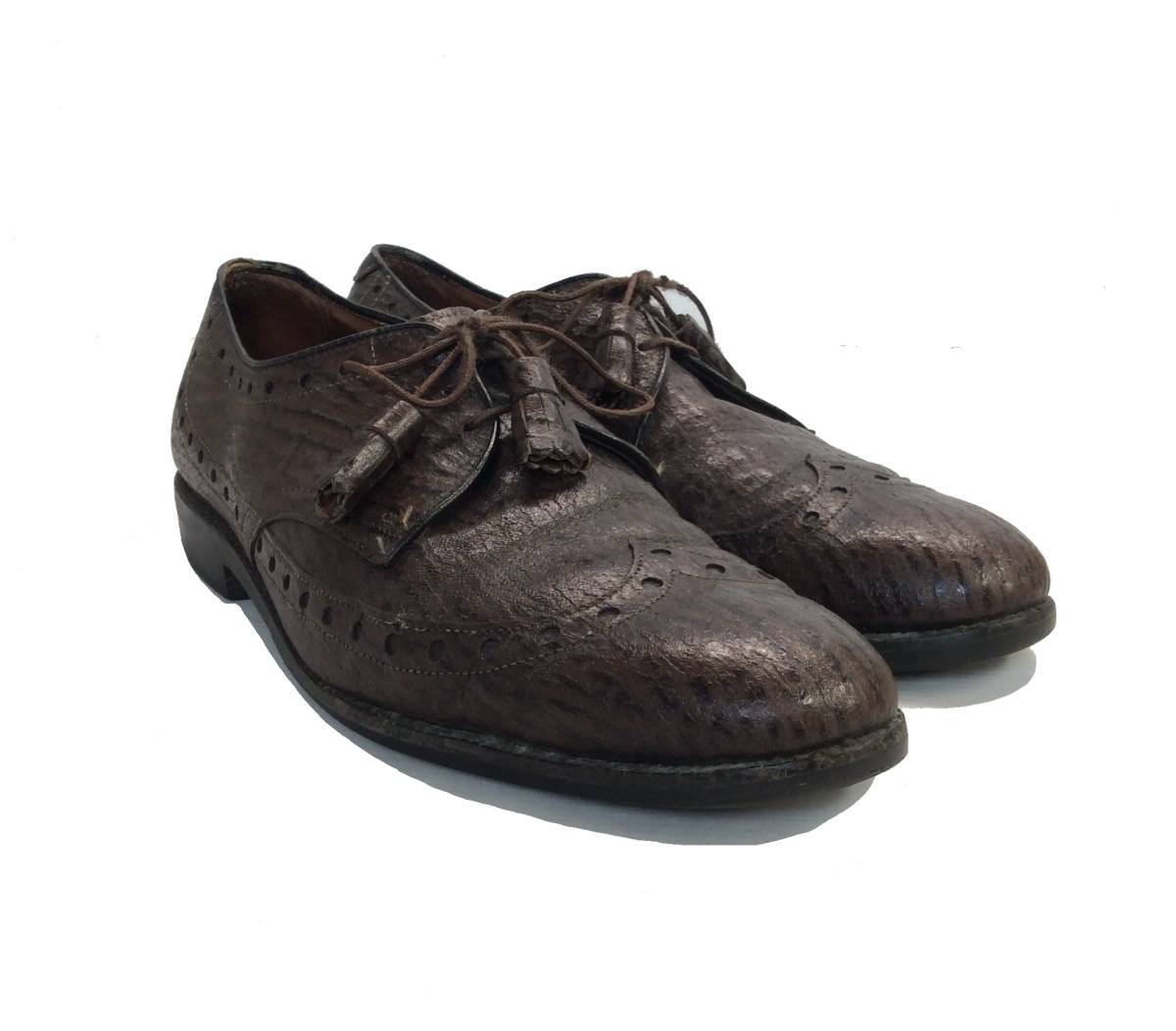 Allen Edmonds アレンエドモンズ USA製 Nassau ウイングチップ ドレスシューズ 革靴 ブラウン 91/2 27,5cm位_画像2