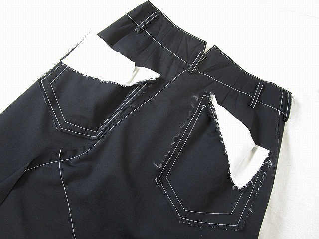 (D) 美品 sulvam サルバム SKIRT PANTS スカートパンツ S ブラック ホワイト_画像4